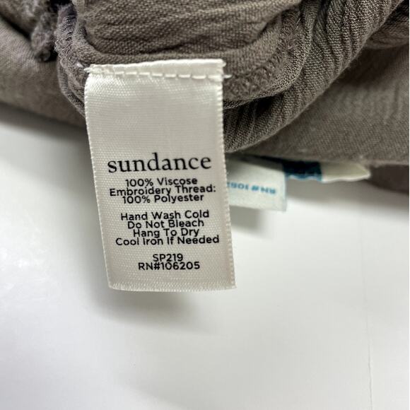 Sundance Medallion Embroidered Wide Leg Cropped Pants L Boho Festive - Picture 9 of 13